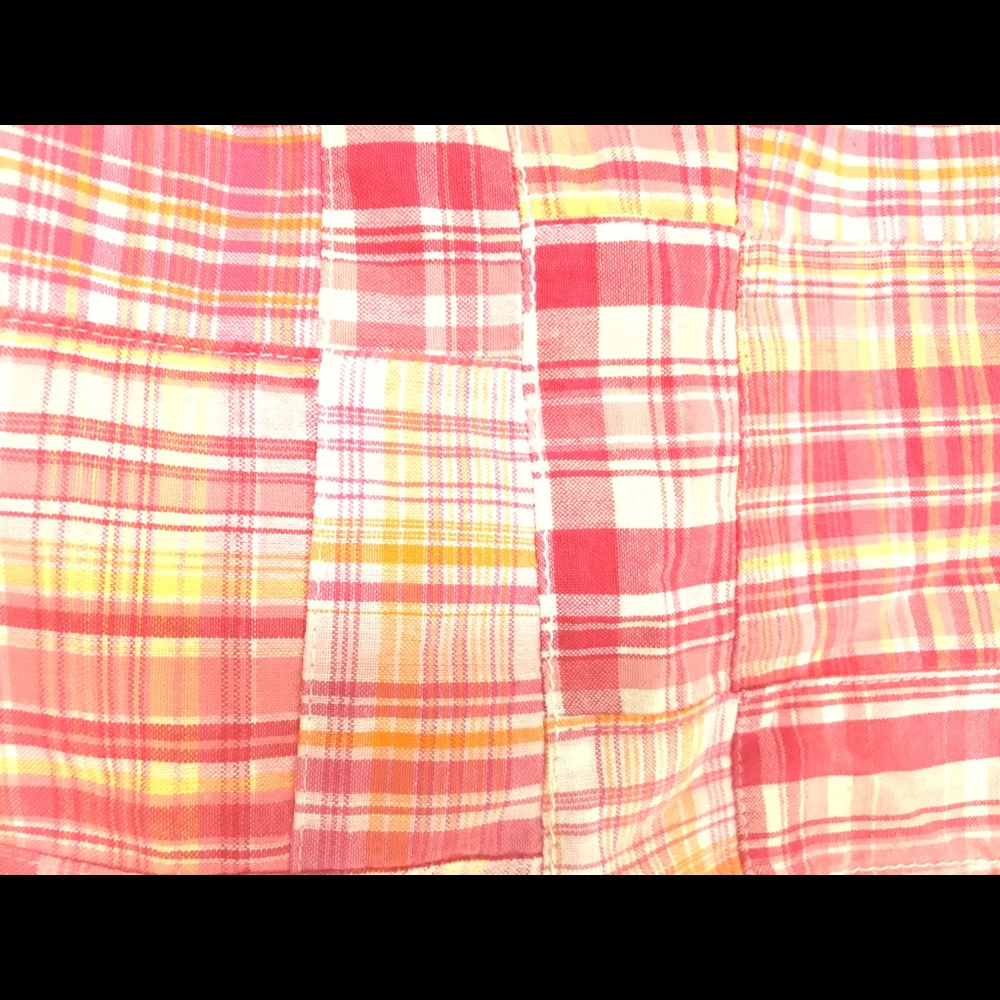 British Khaki Pink Plaid Cotton Skirt with Pockets size 6 - Picture 4 of 7